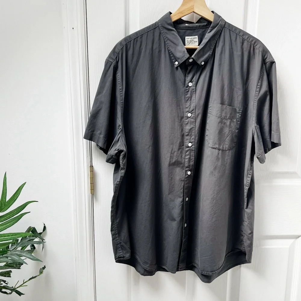 J. Crew Secret Wash Button Front Shirt in Gray
